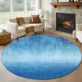 thumbnail image 2 of Rectangle Rug 5ft Area Rug, Vintage Gradient Blue Texture Area Rugs for Living Room Bedroom, Retro Abstract Art Floor Mat Non-Slip Non-Shedding Carpet Indoor Accent Rugs, 2 of 9