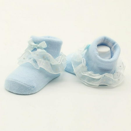 

Brand Clearance! 6 Pack Kids-Girls Bowknot Lace Socks Infant Newborn Toddler Princess Bowknot Lace Flowers Short Socks Cotton Ruffle Frilly Trim Ankle Socks