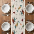 thumbnail image 6 of Yellow Green Diamond Table Runner - 60 Inch Long, Kitchen Dining Table Runner Dresser Scarves, Modern Geometric Middle Century Beige Farmhouse Decor for Coffee Tables Wedding Party Banquet, 6 of 8