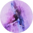 thumbnail image 1 of Ahgly Company Machine Washable Indoor Round Transitional Purple Area Rugs, 6' Round, 1 of 7