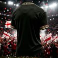 thumbnail image 4 of England 2026 Soccer Cup Fan Jersey for Men, Crewneck Short Sleeve T-Shirt with Crown & Shield Graphic, Lightweight Breathable Athletic Top, 1 PC Black L, 4 of 4