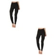 thumbnail image 4 of Qarigey Pantalones cortos de Yoga ajustados de cintura alta, pantalones deportivos, mallas deportivas de melocotón, ropa de gimnasio al aire Negro METRO 2Conjunto, 4 of 6