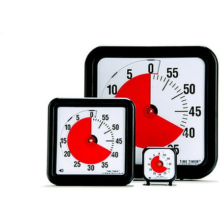 Time Timer Audible Countdown Timer, Multiple Sizes, Black