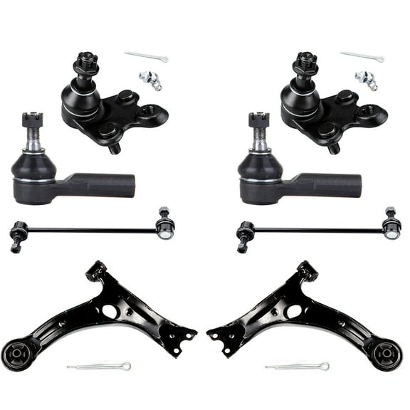 AUTOMUTO 8pc Suspension Kit Replacement Parts - Left Right Front Lower Control Arm Lower Ball Joint Outer Tie Rod End Front Sway Bar End Link For Pontiac Vibe 2003-2008 For Toyota Matrix 2003-2008