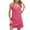 Hot Pink, variant on Eyelet Dresses for Women Sleeveless Solid Scoop Neck Spaghetti Straps Mini Dresses Summer Casual Beach Dresses Ladies Eyelet Sundresses White S
