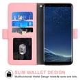 thumbnail image 2 of Compatible with Samsung Galaxy S8 Wallet Case Wrist Strap Leather Flip Cover Card Holder Stand Phone Cases Cell for Glaxay S8 Women Men - Pink, 2 of 5
