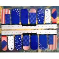 thumbnail image 4 of Full Set of 14 4th of July Nail Wrap Decals Sticker Salon Quality Nail Art - American Flag Sticker, 4 of 8