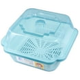 thumbnail image 1 of 1Pc Kitchen Dish Rack Handy Tableware Container with Lid Water Draining Storage Shelf Household Kitchen Organizer (Blue, Small Size), 1 of 8