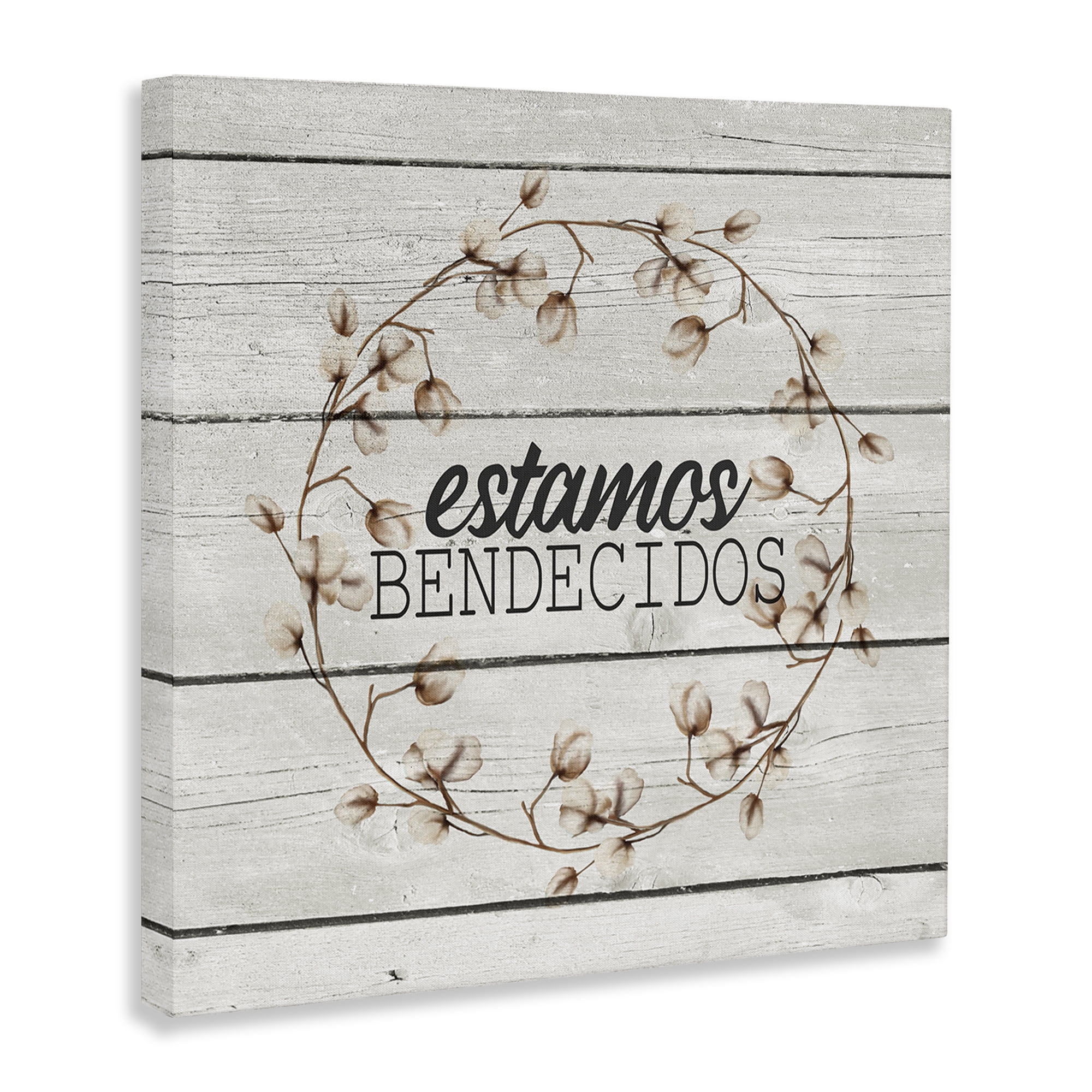 Stupell Industries Estamos Bendecidos con Algodón Inspirational Quotes & Sayings Painting Wrapped Canvas Art Print Wall Art, 36 x 36