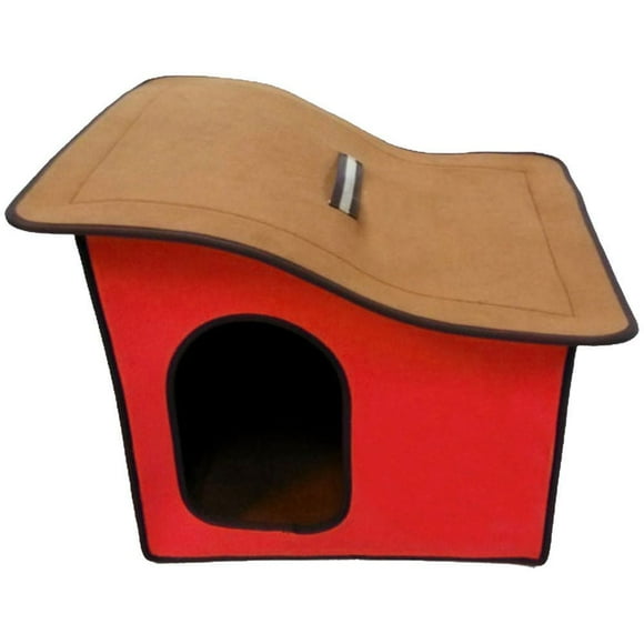 Penn-Plax Folding Zip up Red Sloped Roof Pet Home