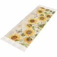 thumbnail image 2 of Hallway Runner Rug 2'x 6', Sunflower Farmhouse Reversible Washable Rug with Tassels, Spring Summer Retro Floral Butterflies Decorative Modern Soft Carpet Mat for Living Room, Kitchen, Dining Room, 2 of 9