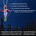 thumbnail image 2 of Cross Necklace for Women in 925 Silver and 10K Yellow Gold with Tanzanite and Created Ruby and Nano Emerald | 1.63 Cttw | Jesus Christian Religious Crucifix | Marquise 8X4MM | With 18 inch Chain, 2 of 6