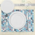 thumbnail image 3 of Ambesonne Abstract Place Mats Set of 4, Grunge Retro Rounds, Standard Size, Pale and Sky Blue Mauve, 3 of 6