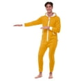 thumbnail image 4 of Notus Unisex Adult Onesie One Piece Pajama Romper Hooded Zip Sleepwear Jumpsuit for Men and Women Yellow S, 4 of 6