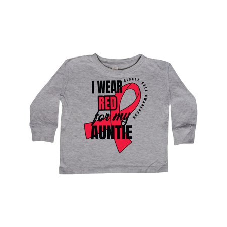 

Inktastic Sickle Cell Awareness I Wear Red For My Auntie Gift Toddler Boy or Toddler Girl Long Sleeve T-Shirt