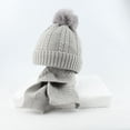 thumbnail image 2 of Mrzhqd Kids Toddler Baby Unisex Print Plush Autumn Winter Hair Ball Solid Scarf Gaiter Knit Hat For 0-3 Years, 2 of 4