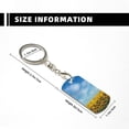 thumbnail image 3 of Uemuo Blooming Sunflower Field Pattern Rectangular Metal Keychain - Durable, Stylish, and Personalized Key Ring for Men and Women,Engraved Keychain,Gift Slim Sturdy Keychain, 3 of 7