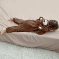 thumbnail image 5 of ATOGUTA Boys Flannel Hooded Rompers Kids Long Sleeve Sleepwear Size 3M-6, Brown, 5 of 6