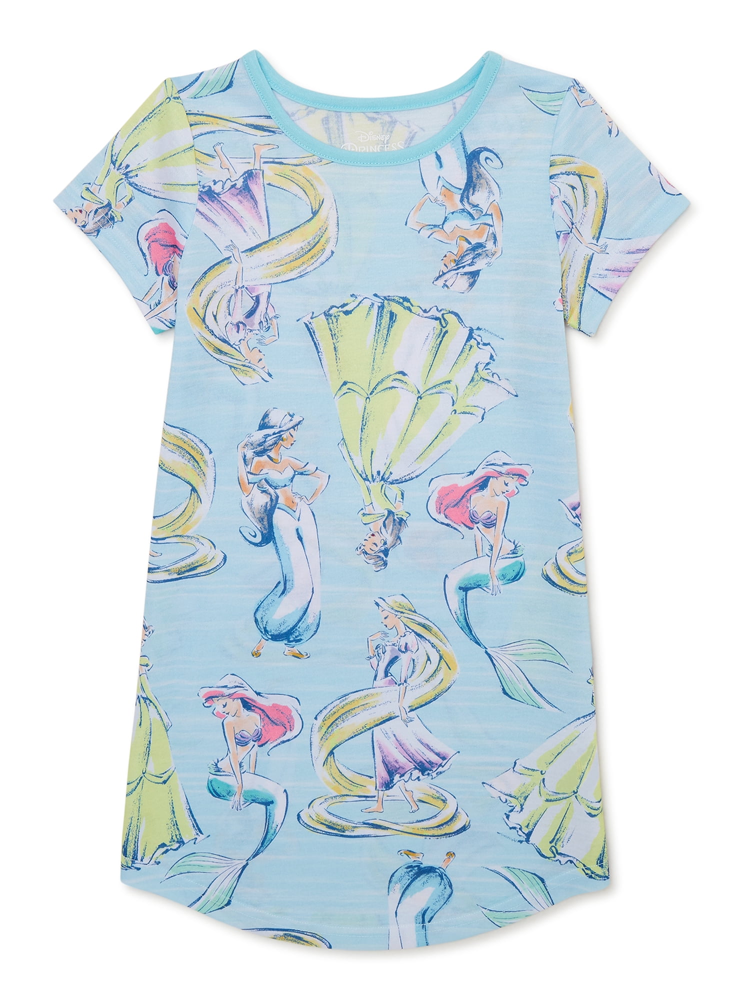 Disney Princess Girls Short Sleeve Nightgown, Sizes 4-12