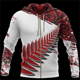 thumbnail image 1 of Sudadera con capucha para hombre, estilo maorí neozelandés, con estampado 3D de helecho rojo y cremallera, informal, de gran tamaño, novedad, sudadera deportiva, 1 of 6