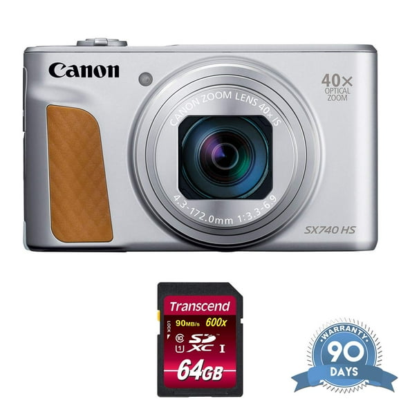 Canon PowerShot SX740 HS Digital Camera (Silver) - with Memory Card - RENEWED