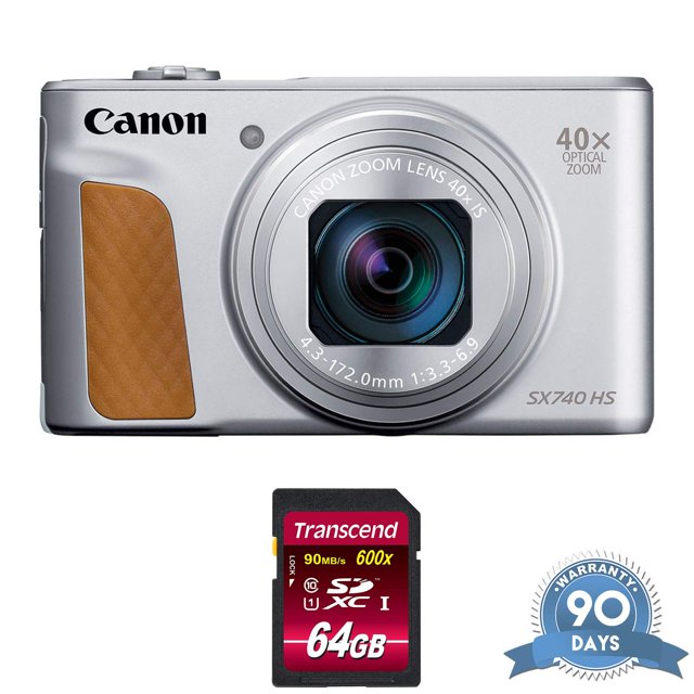 Canon PowerShot SX740 HS Digital Camera (Silver) - with Memory Card - RENEWED