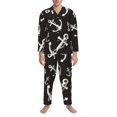 thumbnail image 3 of Balery Anchor Pijama para Hombre de Dos Piezas con Manga Larga, Conjunto de Dormir y Descanso Suave con Bolsillos-Large, 3 of 7