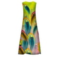 thumbnail image 4 of Sexy Dance Butterfly Print Maxi Dresses for Women Sleeveless Party Holiday Summer Dress Ladies Boho Kaftan Beach Sundress, 4 of 4
