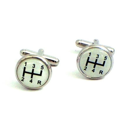 Bey-Berk Rhodium-Plated Cufflinks with Shifter Design