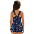 thumbnail image 2 of COEQINE Girls One Piece Swimsuit with Skirt Sleeveless Cute Skirted Bathing Suit Hawaiian Swimwear for Kids 3-4 Years, Summer Swim Dress for Water Play, Jellyfish Galaxy Star, 2 of 8