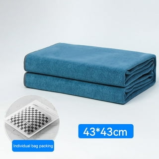 Car Drying Towel Thick Reusable and Washable Super Absorbent Chamois Cloth  Hemming for Interior Car Wash Household Accessory gray 30cmx30cm 