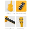 thumbnail image 4 of Ruiboury Mini Portable 4-string Ukulele String Musical Instrument Ukuleles Acoustic Professional Gifts Guitar for Concert 21inch Brown, 4 of 6
