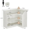 thumbnail image 3 of Finmind L-Shaped Reception Desk with Storage Shelves, Modern Front Desk Counter Table for Office, Salon, Retail Checkout, White Reception Counter with Open Storage for Small Spaces, 3 of 6