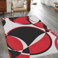 thumbnail image 2 of Red Black Area Rugs 4x6 ft Abstract Grey Black Red Round Grey Texture Washable Rug Non Slip Indoor Carpet Absorbent Floor Mat for Living Room Bedroom Dining Room, 2 of 9