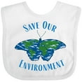 thumbnail image 3 of Inktastic Save Our Environment Earth Butterfly Boys or Girls Baby Bib, 3 of 4