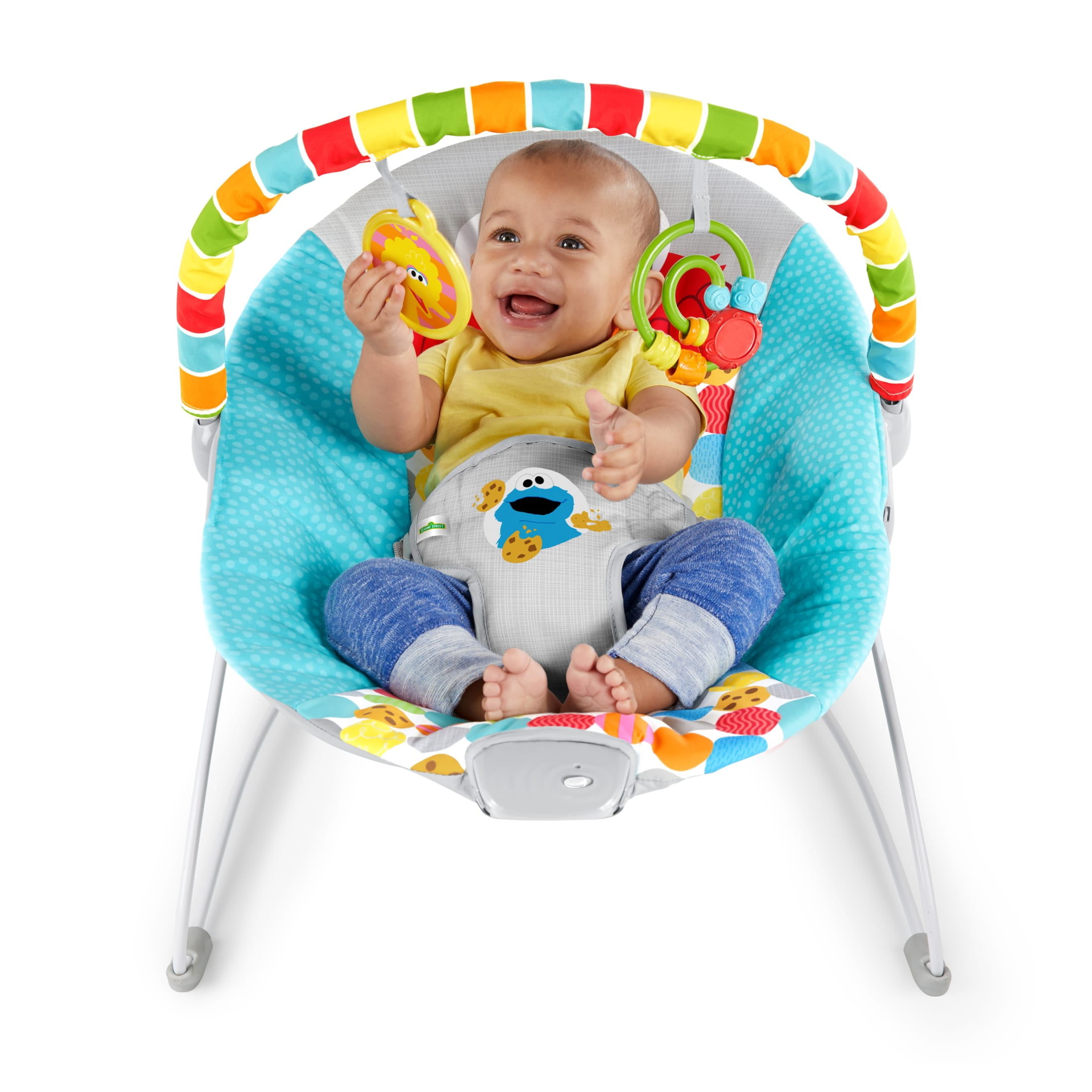 Bright Starts Sesame Street I Spot Elmo! Vibrating Baby Bouncer, Ages 0 - 6 months