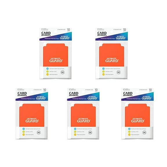 5 Packs Ultimate Guard Orange Card Dividers (10) Standard Size Value Bundle!