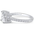 thumbnail image 3 of AFFY Asscher Cut White Cubic Zirconia Engagement Promise Ring in 14k White Gold over Silver-7, 3 of 6