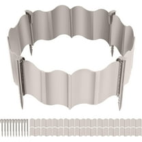 Garden Edging, 10.2ft Plastic Landscape Edging, No Dig Garden Border for Flower Bed, Lawn, Fence, Interlocking, Easy Installation, 20 PCS Plastic Edgings Boards, 10 Garden Edging Stakes (White)