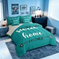 thumbnail image 2 of meiyoeat Rustic Home Sweet Full Size Bedding Sets for Adults Men Women, Arrow Quote Full Size Bed in a Bag, Teal, Grey Reversible, 7-Piece, 2 of 6