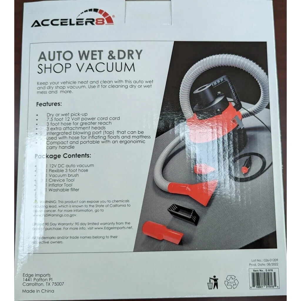 Acceler8 Wet & Dry Shop Vacuum Cleaner
