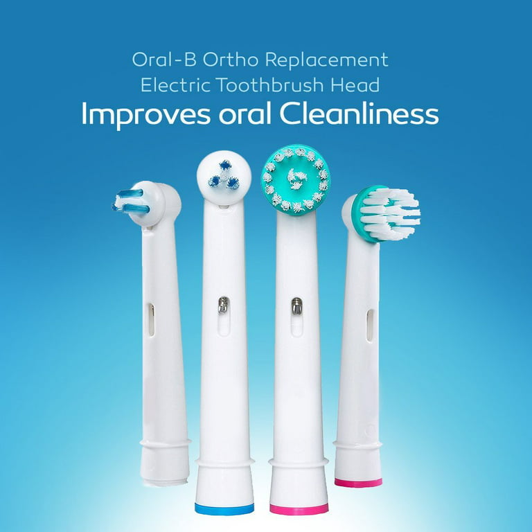  Cabezales de cepillo de repuesto para OralB Braun Professional  Ortho & Power Tip Kit - Paquete de 4 cabezales de cepillo eléctrico de  ortodoncia compatibles para Oral-B Pro 1000, Kids Plus 