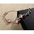 thumbnail image 2 of Leafael 18K Rose Gold Plated Love Heart Link Bracelet with Carnelian Red Healing Stone Crystal with Courage, Jewelry Gifts for Women, 7" Chain + 2" Extender, 2 of 7