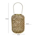 thumbnail image 5 of Benjara BM221089 Cylindrical Rattan Lantern with Metal Frame & Handle, Brown & Gold - Small, 5 of 5