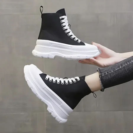 

Women‘s Chunky Colorblock Lace Up Sneakers Platform Breathable High Top Women‘s Shoe