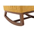 thumbnail image 5 of Upholstered Rocking Chair, Modern High Back Armchair, Comfortable Rocker with Fabric Padded Seat, Waist Pillow and Wood Base Accent Chair for Nursery, Living Room, Bedroom, Office, Yellow, 5 of 7