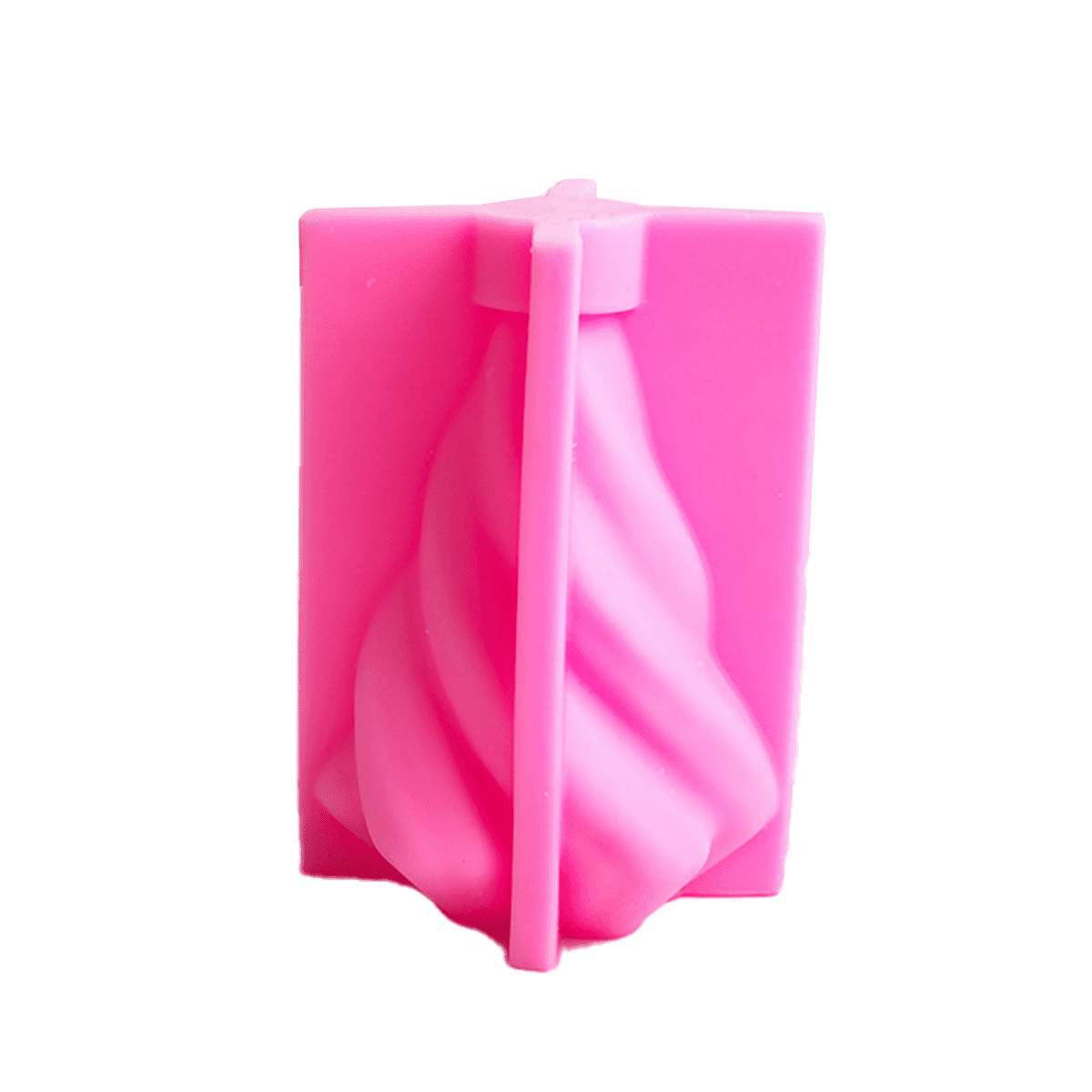 Rotating Cone Candle Mold Wave Stripe Aromatherapy Candle Silicone Mould DIY Curved Columnar Plaster Resin (L)