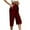Wine, variant on Timegard Womens Capri Pants Elastic Waist Wide Leg Solid Color Casual Cropped Trousers with Pockets