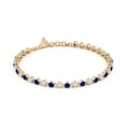 thumbnail image 2 of ANGARA Lab Grown 2.38 Ct Blue Sapphire & Diamond Tennis Link Bracelet for Women in 14K Yellow Gold (Size-3mm) | Anniversary, Jewelry Gift for Women | Lab-Grown Blue Sapphire Bracelet, 2 of 7