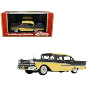 1958 Ford Fairlane 4 Door Gunmetal Gray and Pastel Yellow Limited Edition to 240 pieces 1/43 Model Car by Goldvarg Collection
